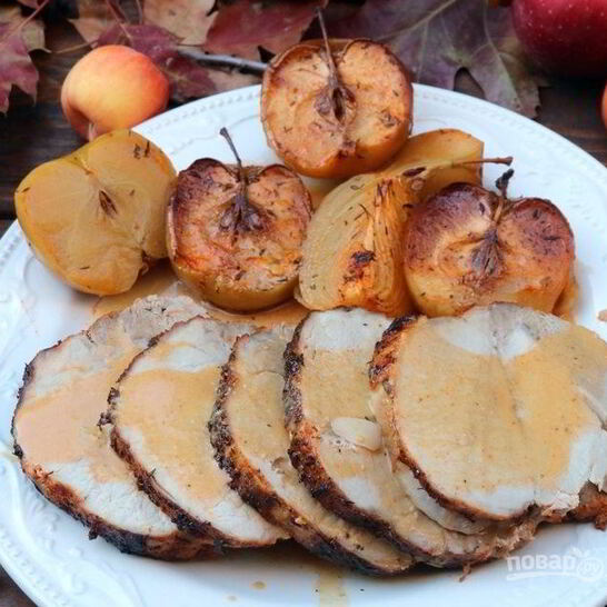 Рецепт свинина, запеченная с яблоками