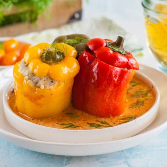 Рецепт фаршированные перцы в сметанном соусе