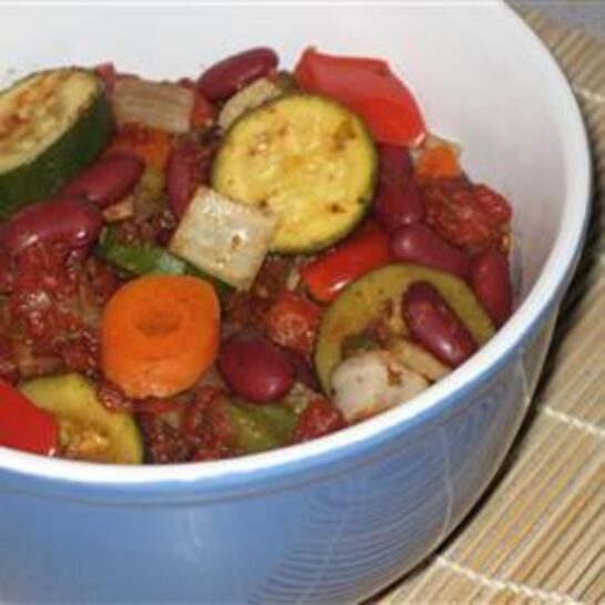 Рецепт кабачки с фасолью и фаршем в мультиварке