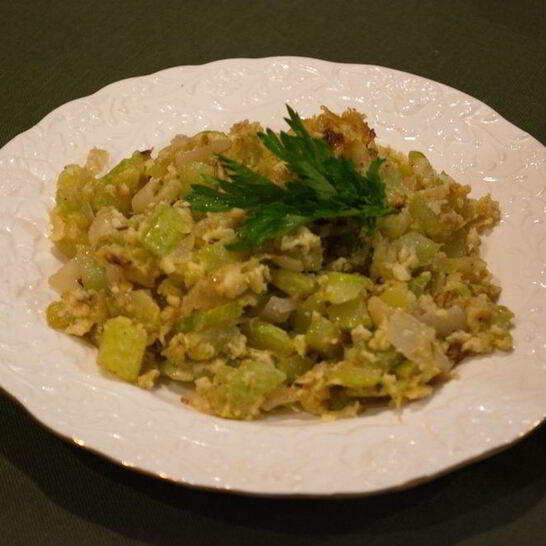 Рецепт кабачки жареные с чесноком и яйцом