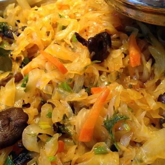 Рецепт капуста с опятами