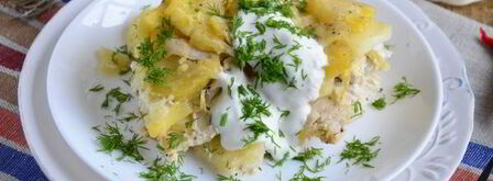 картофель, запеченный с курицей в сметане. Шаг 12