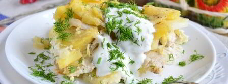 картофель, запеченный с курицей в сметане. Шаг 13