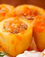 Картошка, фаршированная фаршем