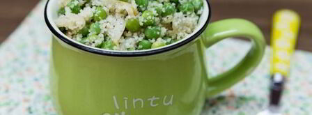 кус-кус с зеленым горошком и жареным луком. Шаг 12