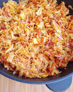 Острая тушеная капуста с мясом