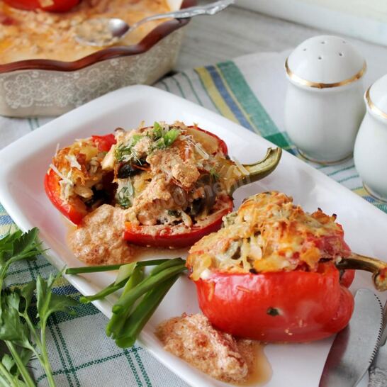 Рецепт перец фаршированный грибами