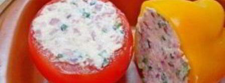 перец, фаршированный колбасой и сыром. Шаг 8