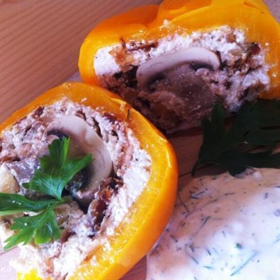 Рецепт перец фаршированный творогом и шампиньонами
