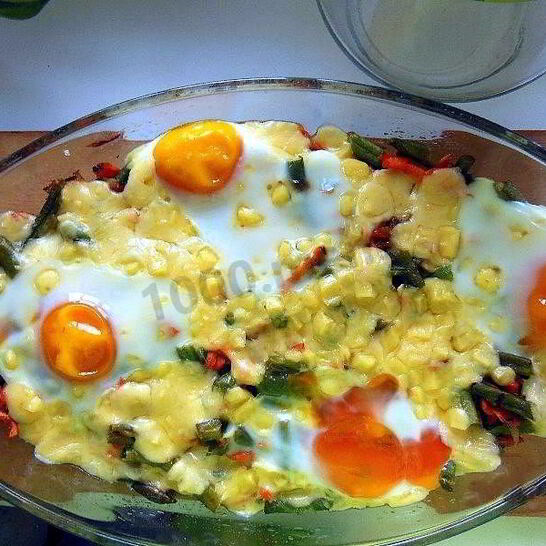 Рецепт стручковая фасоль запеченая с яйцами