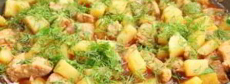 тушеная картошка со свининой на сковороде. Шаг 6