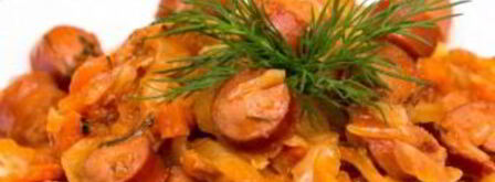 тушеная кислая капуста с сосиской. Шаг 7