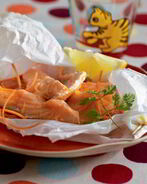 Тыква и семга в пергаменте