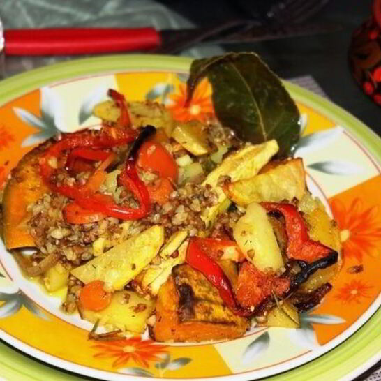 Рецепт запеченные овощи с гречей краски осени