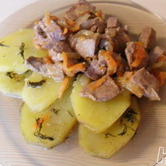 Рецепт говяжья печень с картофелем в мультиварке