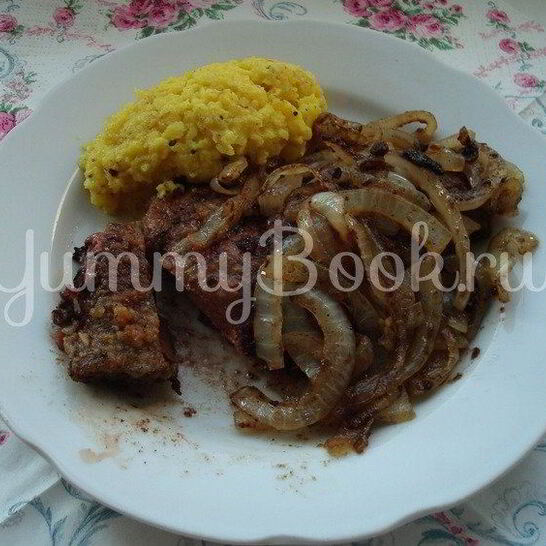 Рецепт говяжья печень с яблоками