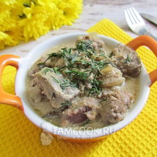 Рецепт говяжья печень тушеная в мультиварке