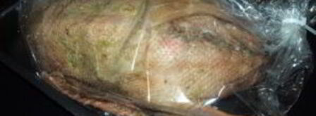 гусь с гречкой, грибами и печенью в рукаве. Шаг 9