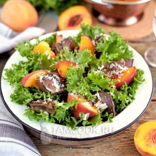 Рецепт индюшиная печень с персиками