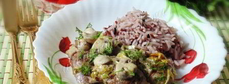 куриная печень с грибами в сметане. Шаг 11