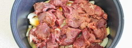 куриная печень с картошкой в мультиварке. Шаг 7