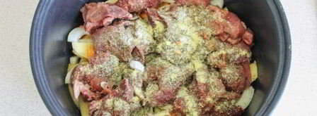 куриная печень с картошкой в мультиварке. Шаг 8