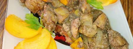 куриная печень с хурмой. Шаг 10