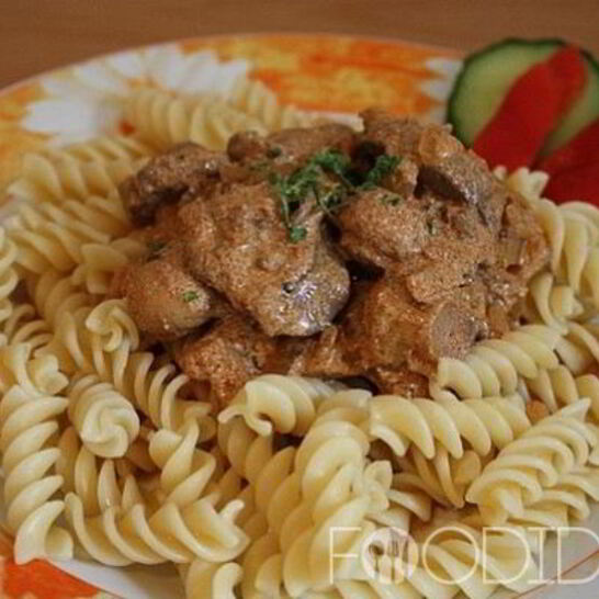 Рецепт куриная печень в сметане