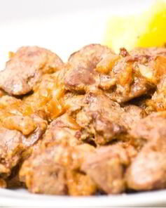 Куриная печень в сырном соусе