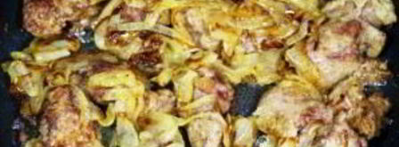 куриная печень, жареная с луком. Шаг 9