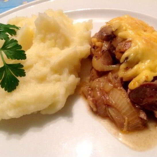 Рецепт куриная печенка под сырной корочкой