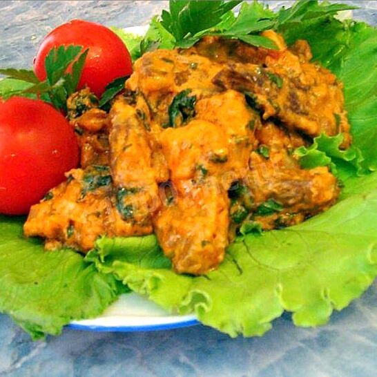 Рецепт печень говяжья по-строгановски классически