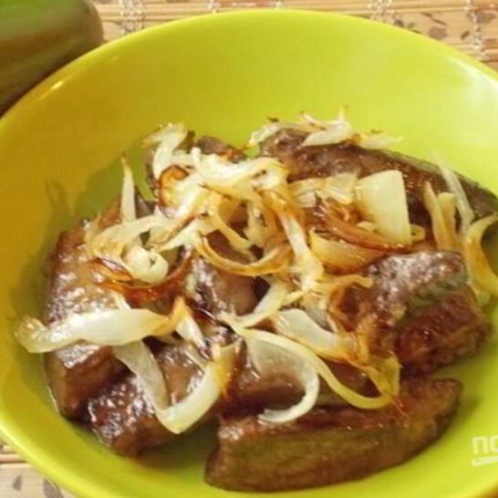 Рецепт печень говяжья с луком