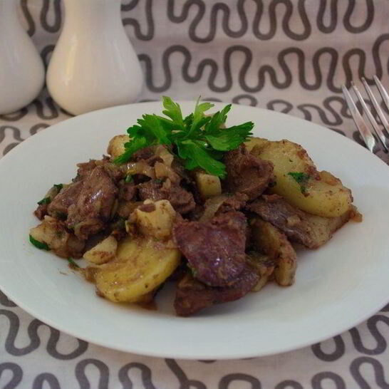 Рецепт печень с картошкой