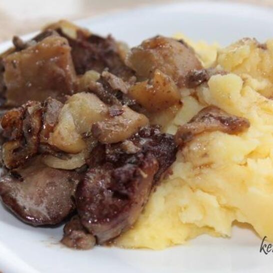 Рецепт печень с яблоками