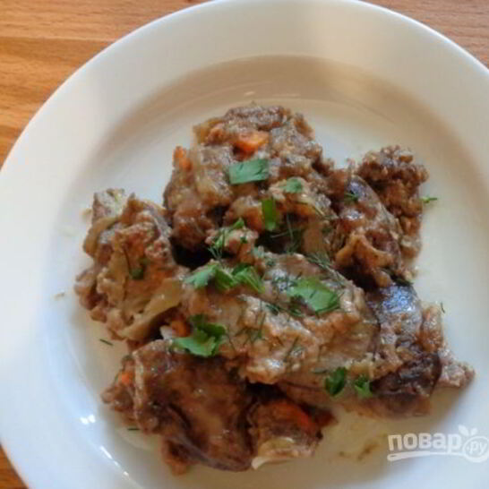 Рецепт печень в сливках