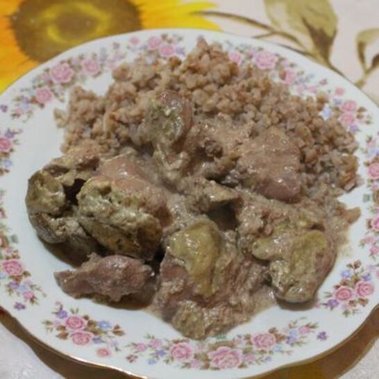 Рецепт печень в сливочном соусе