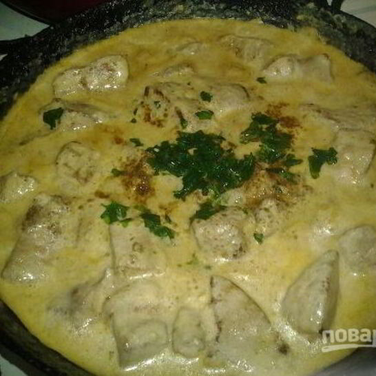 Рецепт свиная печень в сметане