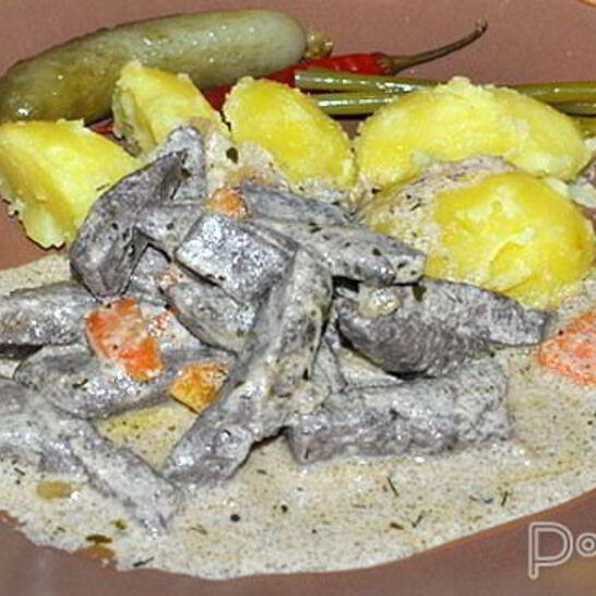 Рецепт тушеная свиная печень в сметане