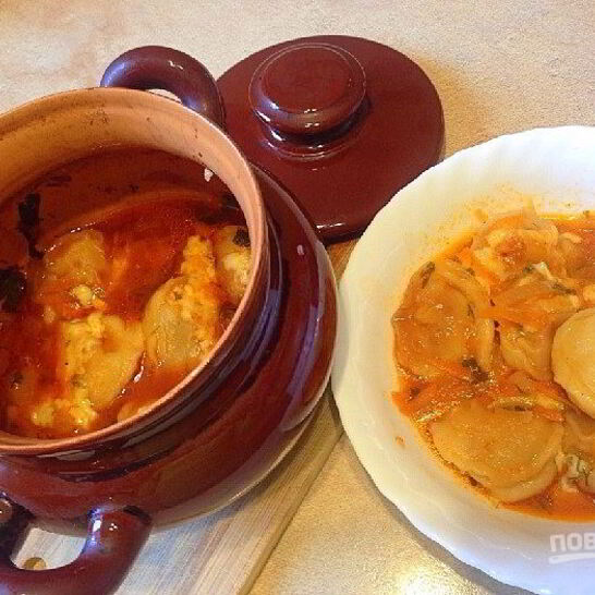 Рецепт пельмени в горшочке в духовке