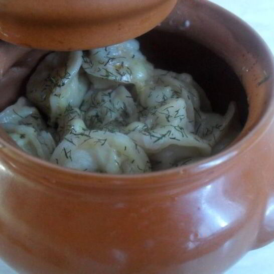 Рецепт пельмени в горшочке