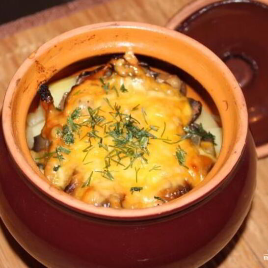 Рецепт пельмени, запеченные в горшочке