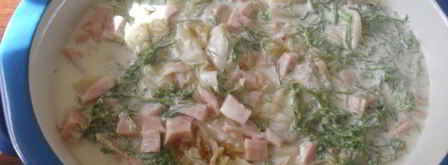 пельмени, запеченные в сметане с ветчиной и сыром. Шаг 7