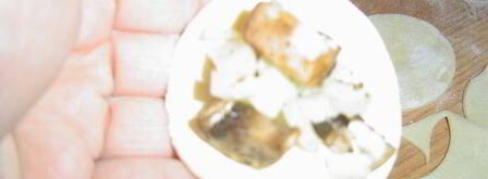 жареные пельмени с грибами и капустой. Шаг 4