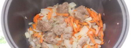 мясной плов в мультиварке. Шаг 2