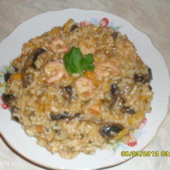 Рецепт паэлья с креветками и грибами