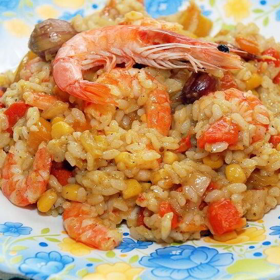 Рецепт плов с креветками