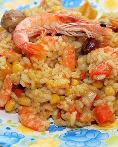 Плов с креветками