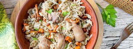 плов с курицей и лисичками. Шаг 10