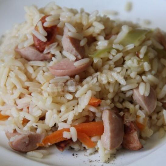 Рецепт плов с сосисками минимум затрат